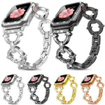 xDfind O字型ダイヤモンドメタルウォッチバンド 強化フィルム一体型PCカバー付き、Apple Watch Series 10 46mm用、Apple Watch Series 10 42mm用、Apple Watch Series 44mm用、Apple Watch Series 40mm用、Apple Watch Ultra 2 / 1 49mm用