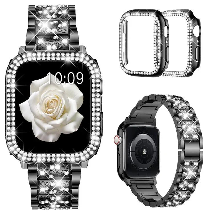 xDfind ダイヤモンドジュエリーメタルウォッチバンド ケース付き、Apple Watch Series 10 46mm用、Apple Watch Series 10 42mm用、Apple Watch Series 44mm用、Apple Watch Series 40mm用、Apple Watch Ultra 2 / 1 49mm用、Apple Watch Series 45mm用