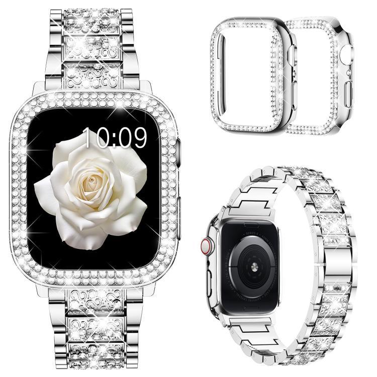 xDfind ダイヤモンドジュエリーメタルウォッチバンド ケース付き、Apple Watch Series 10 46mm用、Apple Watch Series 10 42mm用、Apple Watch Series 44mm用、Apple Watch Series 40mm用、Apple Watch Ultra 2 / 1 49mm用、Apple Watch Series 45mm用