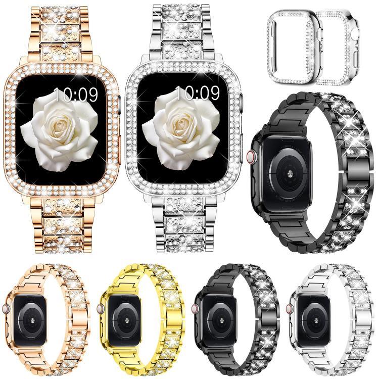 xDfind ダイヤモンドジュエリーメタルウォッチバンド ケース付き、Apple Watch Series 10 46mm用、Apple Watch Series 10 42mm用、Apple Watch Series 44mm用、Apple Watch Series 40mm用、Apple Watch Ultra 2 / 1 49mm用、Apple Watch Series 45mm用