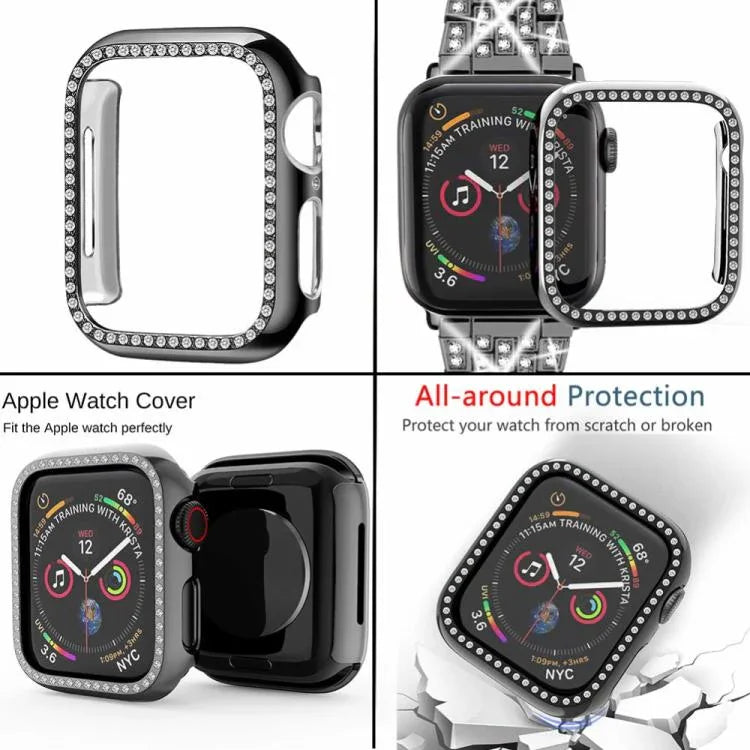 xDfind ブリングダイヤモンドジュエリーメタルウォッチバンド ケース付き、Apple Watch Series 10 46mm用、Apple Watch Series 10 42mm用、Apple Watch Series 44mm用、Apple Watch Series 40mm用、Apple Watch Ultra 2 / 1 49mm用、Apple Watch Series 45mm用