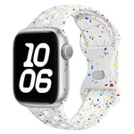 バタフライバックル カラードット シリコンウォッチバンド 3Dカーブフィルム付き、Apple Watch Series 42mm用