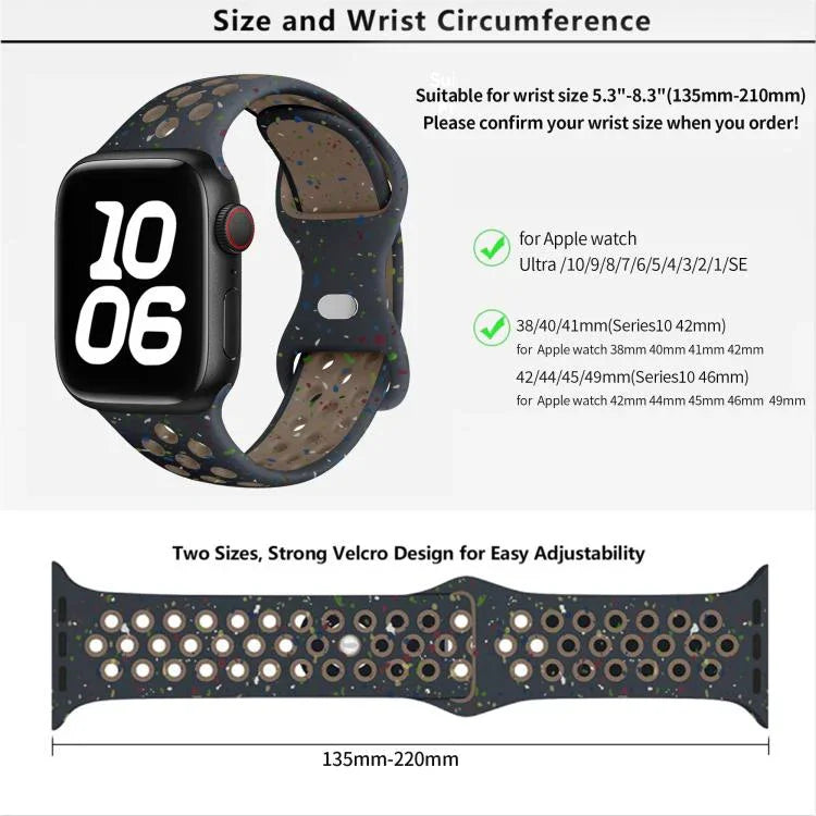 バタフライバックル カラードット シリコンウォッチバンド 3Dカーブフィルム付き、Apple Watch Series 42mm用