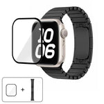 オリジナルバックル 316ステンレススチールウォッチバンド 3Dカーブフィルム付き、Apple Watch Series 10 46mm用、Apple Watch Series 10 42mm用、Apple Watch Series 44mm用、Apple Watch Series 40mm用、Apple Watch Ultra 2 / 1 49mm用、Apple Watch Series 45mm用