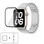 オリジナルバックル 316ステンレススチールウォッチバンド 3Dカーブフィルム付き、Apple Watch Series 10 46mm用、Apple Watch Series 10 42mm用、Apple Watch Series 44mm用、Apple Watch Series 40mm用、Apple Watch Ultra 2 / 1 49mm用、Apple Watch Series 45mm用