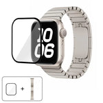 オリジナルバックル 316ステンレススチールウォッチバンド 3Dカーブフィルム付き、Apple Watch Series 10 46mm用、Apple Watch Series 10 42mm用、Apple Watch Series 44mm用、Apple Watch Series 40mm用、Apple Watch Ultra 2 / 1 49mm用、Apple Watch Series 45mm用