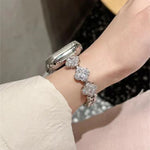 xDfind 四つ葉のクローバー ダイヤモンドメタルウォッチバンド、Apple Watch 42 / 44 / 45 / 46 / 49mm用、Apple Watch 38 / 40 / 41 / S10 42mm用