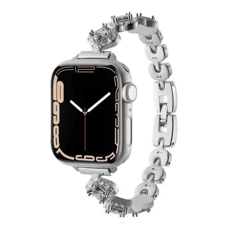 xDfind 四つ葉のクローバー ダイヤモンドメタルウォッチバンド、Apple Watch 42 / 44 / 45 / 46 / 49mm用、Apple Watch 38 / 40 / 41 / S10 42mm用
