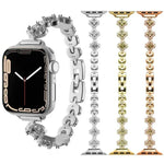 xDfind 四つ葉のクローバー ダイヤモンドメタルウォッチバンド、Apple Watch 42 / 44 / 45 / 46 / 49mm用、Apple Watch 38 / 40 / 41 / S10 42mm用