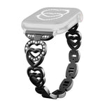 xDfind ダブルハート ダイヤモンドメタルウォッチバンド、Apple Watch 42 / 44 / 45 / 46 / 49mm用、Apple Watch 38 / 40 / 41 / S10 42mm用