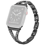 xDfind ヘリンボーン ダイヤモンドステンレススチールウォッチバンド、Apple Watch 42 / 44 / 45 / 46 / 49mm用、Apple Watch 38 / 40 / 41 / S10 42mm用