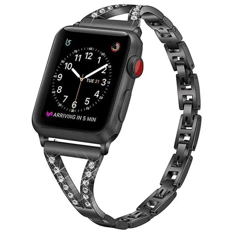 xDfind ヘリンボーン ダイヤモンドステンレススチールウォッチバンド、Apple Watch 42 / 44 / 45 / 46 / 49mm用、Apple Watch 38 / 40 / 41 / S10 42mm用