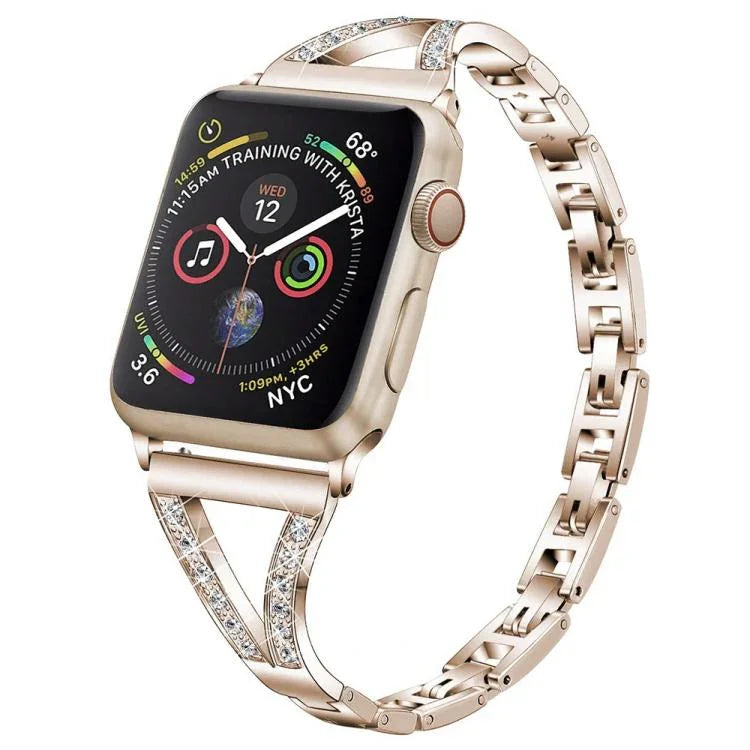 xDfind ヘリンボーン ダイヤモンドステンレススチールウォッチバンド、Apple Watch 42 / 44 / 45 / 46 / 49mm用、Apple Watch 38 / 40 / 41 / S10 42mm用