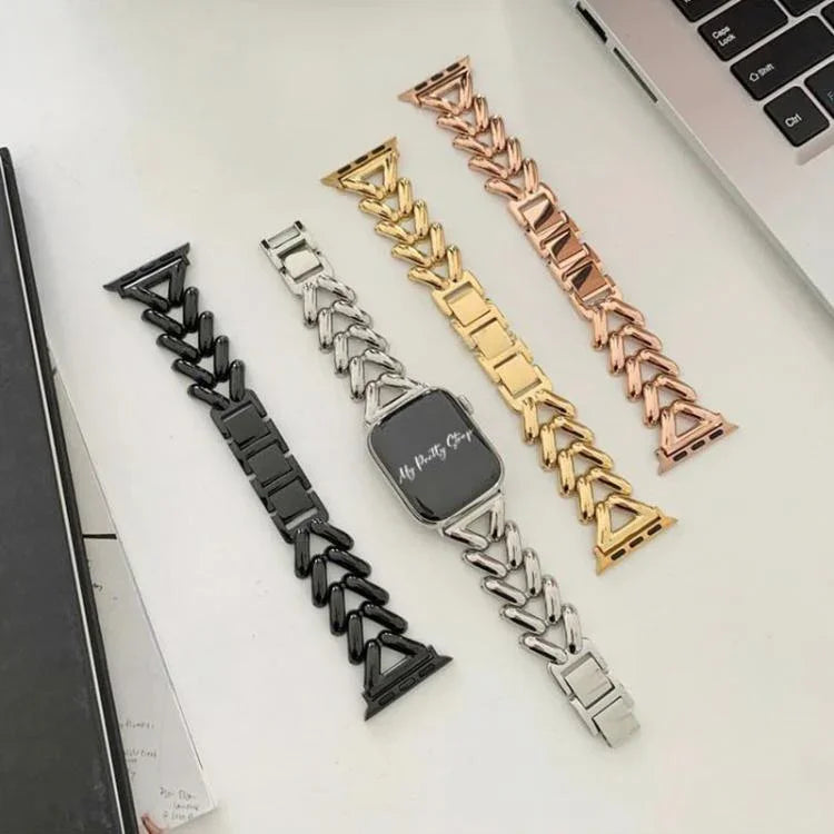 xDfind V字型 メタルウォッチバンド、Apple Watch 42 / 44 / 45 / 46 / 49mm用、Apple Watch 38 / 40 / 41 / S10 42mm用