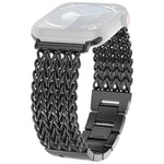 xDfind ヘリンボーン編み ステンレススチールウォッチバンド、Apple Watch 42 / 44 / 45 / 46 / 49mm用、Apple Watch 38 / 40 / 41 / S10 42mm用