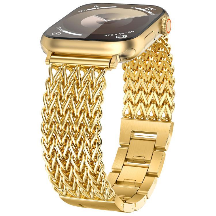 xDfind ヘリンボーン編み ステンレススチールウォッチバンド、Apple Watch 42 / 44 / 45 / 46 / 49mm用、Apple Watch 38 / 40 / 41 / S10 42mm用