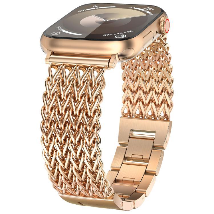 xDfind ヘリンボーン編み ステンレススチールウォッチバンド、Apple Watch 42 / 44 / 45 / 46 / 49mm用、Apple Watch 38 / 40 / 41 / S10 42mm用