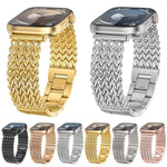 xDfind ヘリンボーン編み ステンレススチールウォッチバンド、Apple Watch 42 / 44 / 45 / 46 / 49mm用、Apple Watch 38 / 40 / 41 / S10 42mm用