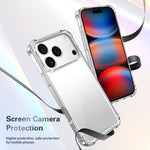 四隅ショックプルーフアクリル+TPUスマホケース、iPhone 17 Pro Max用、iPhone 17 Pro用、iPhone 17用、iPhone Air用