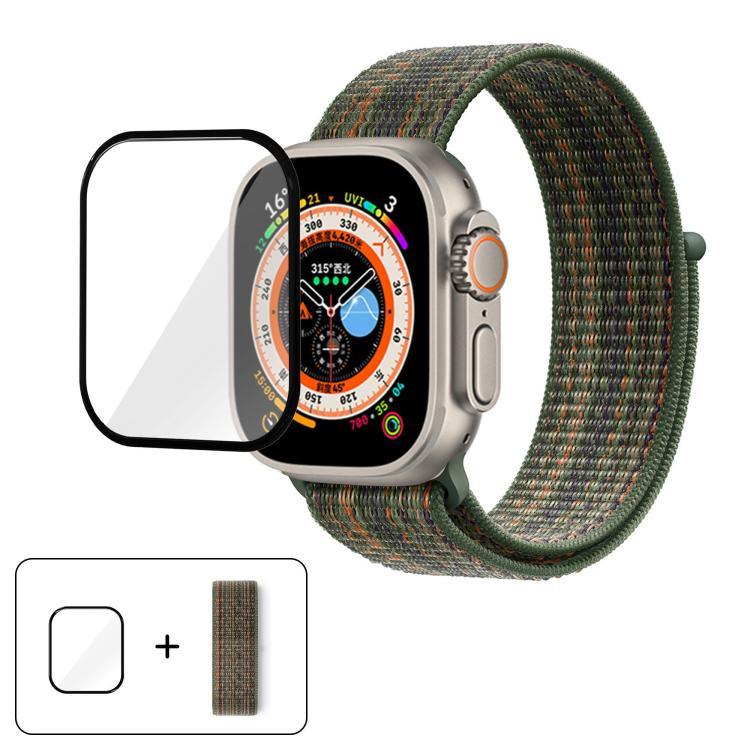ベーシックナイロンループウォッチバンド 3Dカーブフィルム付き、Apple Watch Series 40mm用、Apple Watch Ultra 2 / 1 49mm用、Apple Watch Series 45mm用