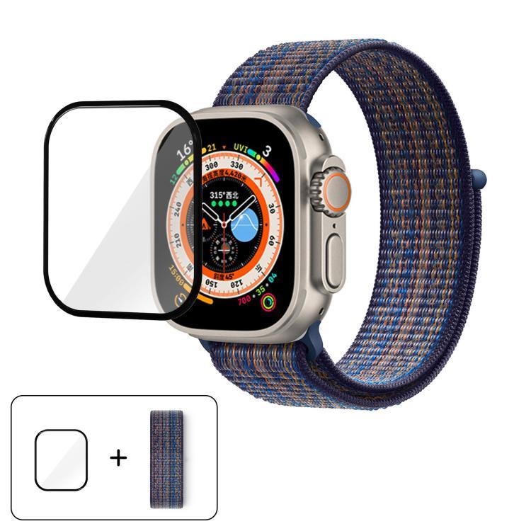ベーシックナイロンループウォッチバンド 3Dカーブフィルム付き、Apple Watch Series 40mm用、Apple Watch Ultra 2 / 1 49mm用、Apple Watch Series 45mm用