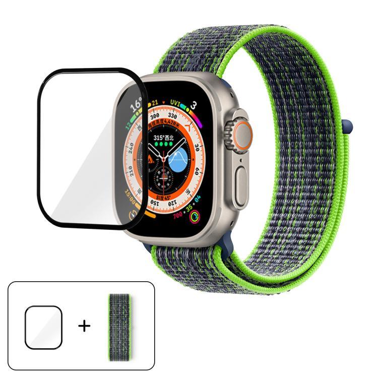 ベーシックナイロンループウォッチバンド 3Dカーブフィルム付き、Apple Watch Series 40mm用、Apple Watch Ultra 2 / 1 49mm用、Apple Watch Series 45mm用