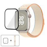 ナイロンループウォッチバンド 3Dカーブフィルム付き、Apple Watch Series 10 46mm用、Apple Watch Series 10 42mm用、Apple Watch Series 44mm用