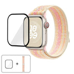 ナイロンループウォッチバンド 3Dカーブフィルム付き、Apple Watch Series 10 46mm用、Apple Watch Series 10 42mm用、Apple Watch Series 44mm用