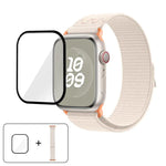 ナイロンループウォッチバンド 3Dカーブフィルム付き、Apple Watch Series 10 46mm用、Apple Watch Series 10 42mm用、Apple Watch Series 44mm用