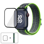 ナイロンループウォッチバンド 3Dカーブフィルム付き、Apple Watch Series 10 46mm用、Apple Watch Series 10 42mm用、Apple Watch Series 44mm用