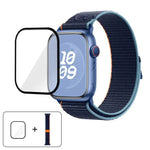 ナイロンループウォッチバンド 3Dカーブフィルム付き、Apple Watch Series 10 46mm用、Apple Watch Series 10 42mm用、Apple Watch Series 44mm用