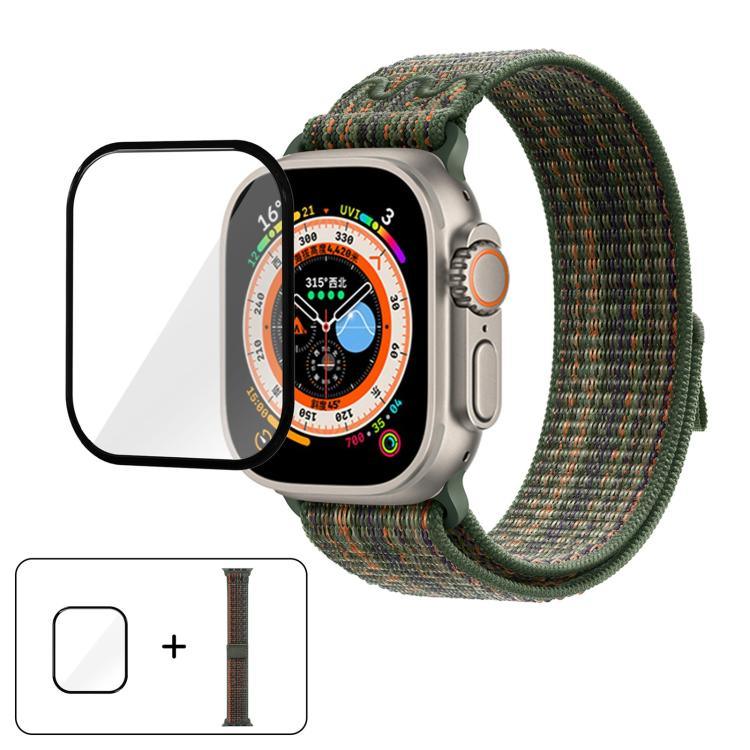 ナイロンループウォッチバンド 3Dカーブフィルム付き、Apple Watch Series 40mm用、Apple Watch Ultra 2 / 1 49mm用、Apple Watch Series 45mm用