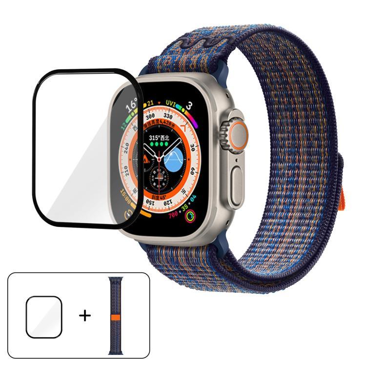 ナイロンループウォッチバンド 3Dカーブフィルム付き、Apple Watch Series 40mm用、Apple Watch Ultra 2 / 1 49mm用、Apple Watch Series 45mm用
