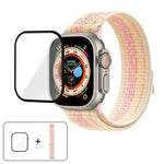 ナイロンループウォッチバンド 3Dカーブフィルム付き、Apple Watch Series 40mm用、Apple Watch Ultra 2 / 1 49mm用、Apple Watch Series 45mm用