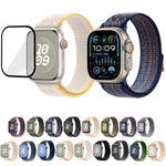 ナイロンループウォッチバンド 3Dカーブフィルム付き、Apple Watch Series 41mm用、Apple Watch Series 38mm用、Apple Watch Series 42mm用