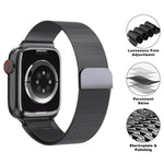 3Dカーブフィルム付きミラネーゼステンレススチール時計バンド、Apple Watch Series 41mm用、Apple Watch Series 38mm用、Apple Watch Series 42mm用