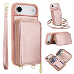 Crossbody Zipper RFID Card Bag Phone Case, For iPhone 17 Pro Max, For iPhone 17 Pro, For iPhone Air, For iPhone 15 Pro Max, For iPhone 15 Pro, For iPhone 15 Plus / 14 Plus