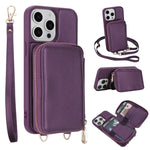 Crossbody Zipper RFID Card Bag Phone Case, For iPhone 17 Pro Max, For iPhone 17 Pro, For iPhone Air, For iPhone 15 Pro Max, For iPhone 15 Pro, For iPhone 15 Plus / 14 Plus