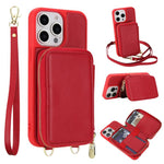 Crossbody Zipper RFID Card Bag Phone Case, For iPhone 17 Pro Max, For iPhone 17 Pro, For iPhone Air, For iPhone 15 Pro Max, For iPhone 15 Pro, For iPhone 15 Plus / 14 Plus