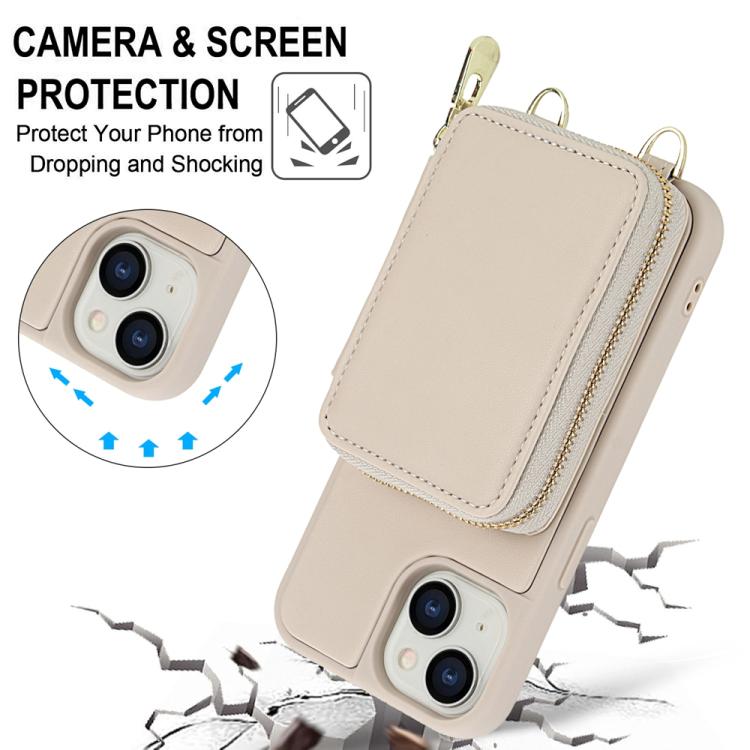 クロスボディジッパーRFIDカードバッグスマホケース、iPhone 15用、iPhone 14 / 13用、iPhone 14 Pro用、iPhone 14 Pro Max用、iPhone 13 Pro Max用、iPhone 13 Pro用