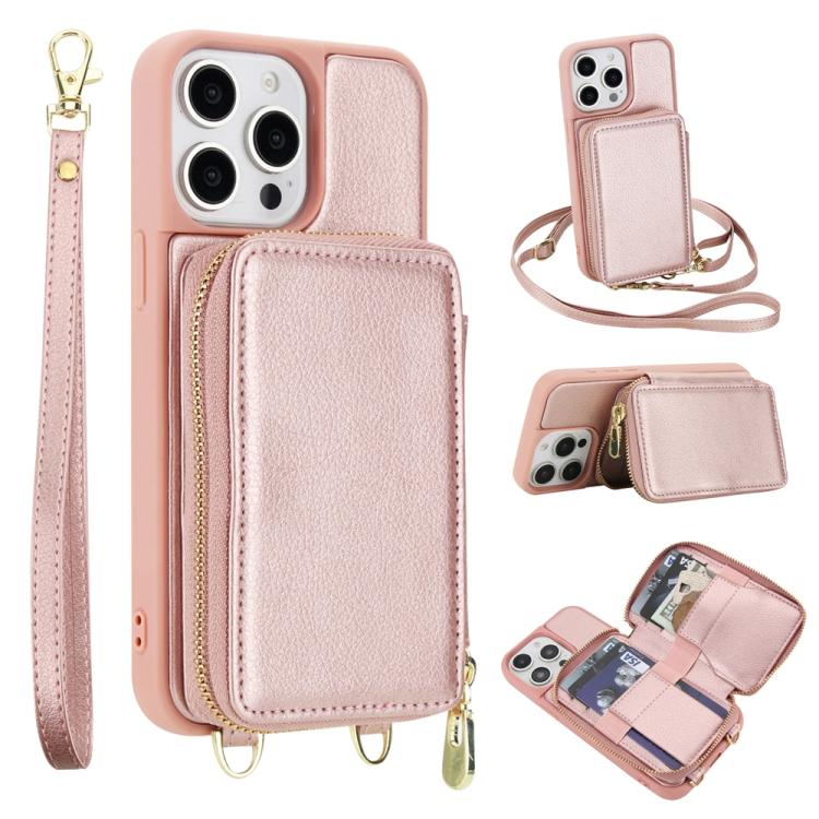 クロスボディジッパーRFIDカードバッグスマホケース、iPhone 15用、iPhone 14 / 13用、iPhone 14 Pro用、iPhone 14 Pro Max用、iPhone 13 Pro Max用、iPhone 13 Pro用