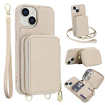 クロスボディジッパーRFIDカードバッグスマホケース、iPhone 15用、iPhone 14 / 13用、iPhone 14 Pro用、iPhone 14 Pro Max用、iPhone 13 Pro Max用、iPhone 13 Pro用