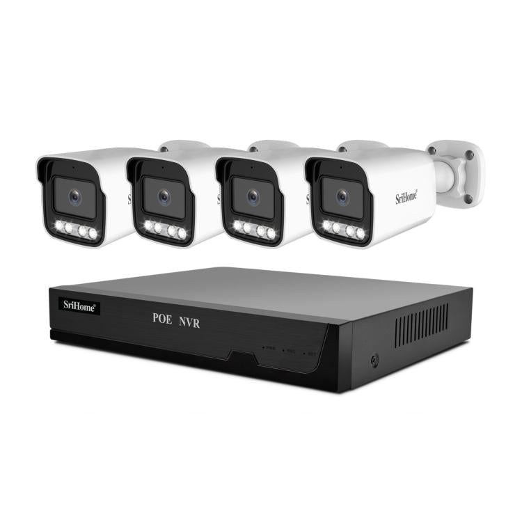 SriHome NVS005-POE065 5MP HD 4チャンネル POEカメラ ネットワークビデオレコーダーキット、5MP 4チャンネル