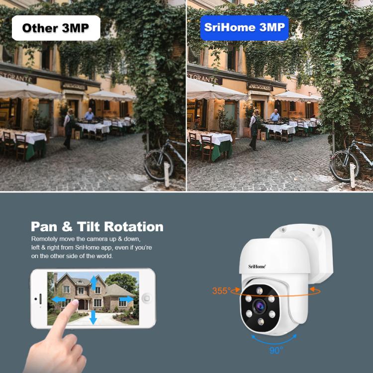 SriHome NVS005-POE030 3MP HD 4チャンネル POEカメラ ネットワークビデオレコーダーキット、3MP 4チャンネル