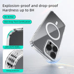 ABEEL MagSafe 磁気カラ―リング耐傷透明フォンケース、iPhone 13 Pro Max用、iPhone 13 Pro用、iPhone 13用