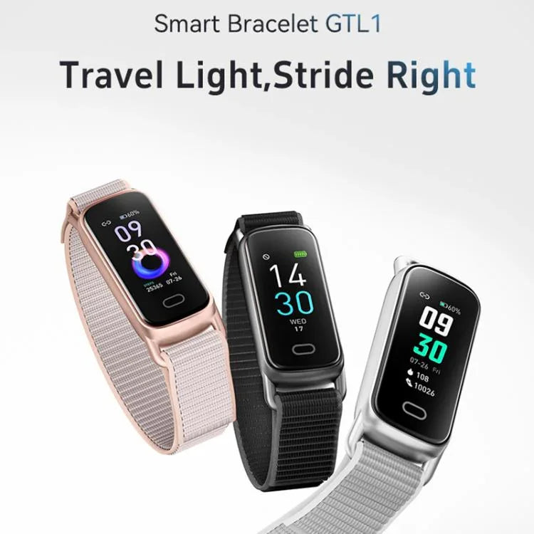 GTL1 0.96インチ TFTスクリーン フィットネストラッカースマートリストバンド、心拍数モニタリング対応