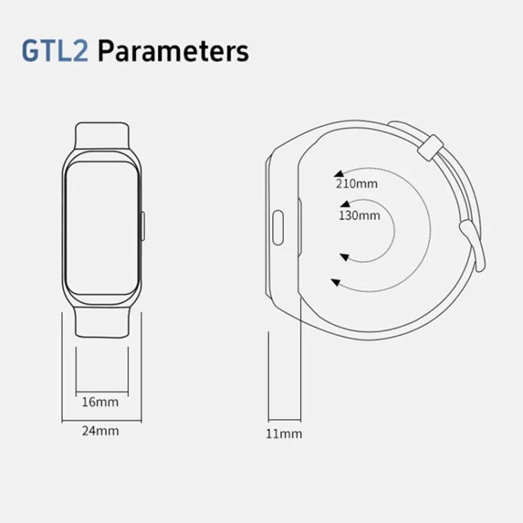 GTL2 1.47インチ TFTスクリーン フィットネストラッカースマートリストバンド、心拍数モニタリング対応