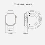 GTS8 1.95インチ AMOLEDスクリーン フィットネストラッカースマートウォッチ、心拍数モニタリング対応