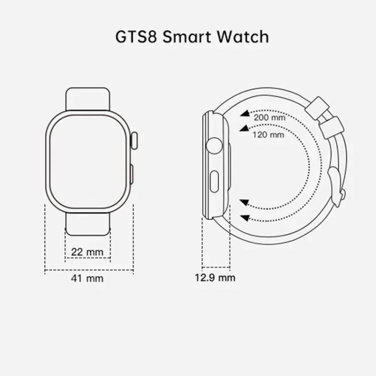 GTS8 1.95インチ AMOLEDスクリーン フィットネストラッカースマートウォッチ、心拍数モニタリング対応