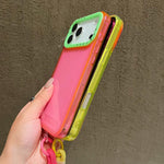 カラ―コントラストレンズフレーム透明TPUスマホケース ストラップ付き、iPhone 17 Pro Max用、iPhone 17 Pro用